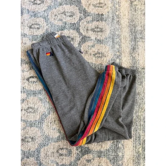 Aviator Nation 5 Stripe Sweatpants in Heather Grey Size XL Excellent Condition - Picture 1 of 4